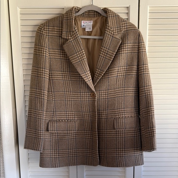 Talbots Women's Brown Plaid Jacket - Picture 1 of 8